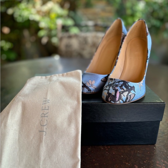 J. Crew Size 7 Etta glitter heel pumps in hummingbird - Picture 2 of 8